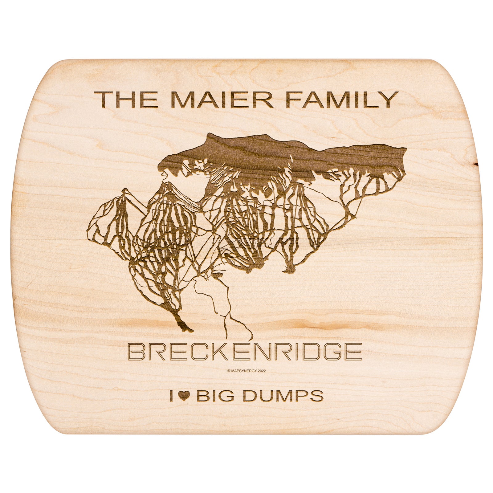 PERSONALIZED Breckenridge ,Colorado SKI TRAIL MAP CUTTING BOARD