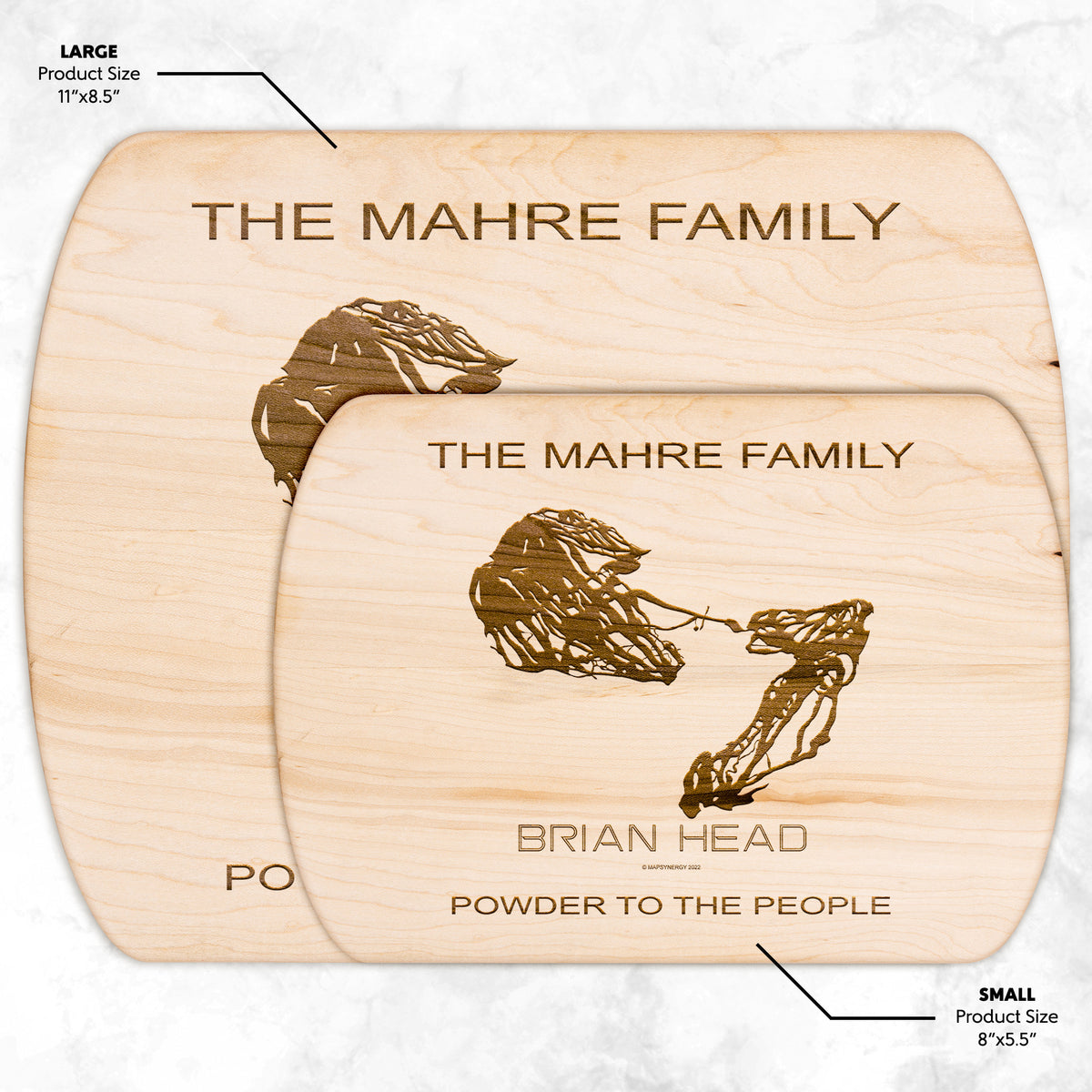 PERSONALIZED Brian Head ,Utah SKI TRAIL MAP CUTTING BOARD