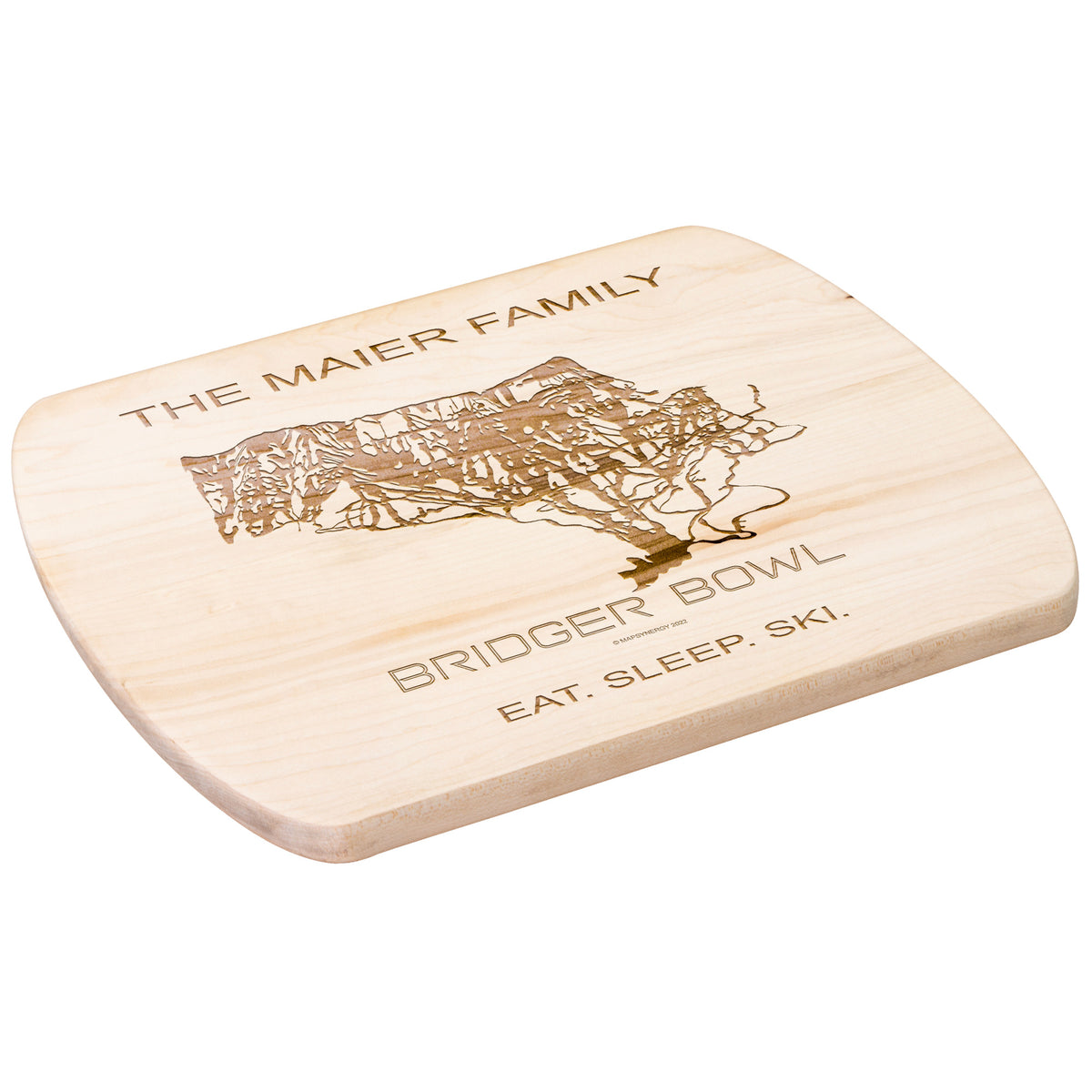 PERSONALIZED Bridger Bowl , Montana SKI TRAIL MAP CUTTING BOARD