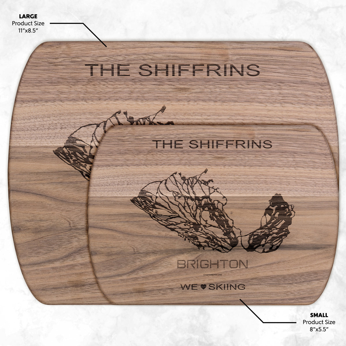 PERSONALIZED Brighton ,Utah SKI TRAIL MAP CUTTING BOARD