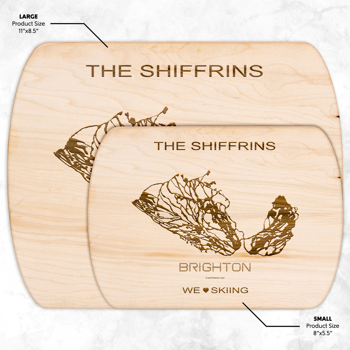 PERSONALIZED Brighton ,Utah SKI TRAIL MAP CUTTING BOARD