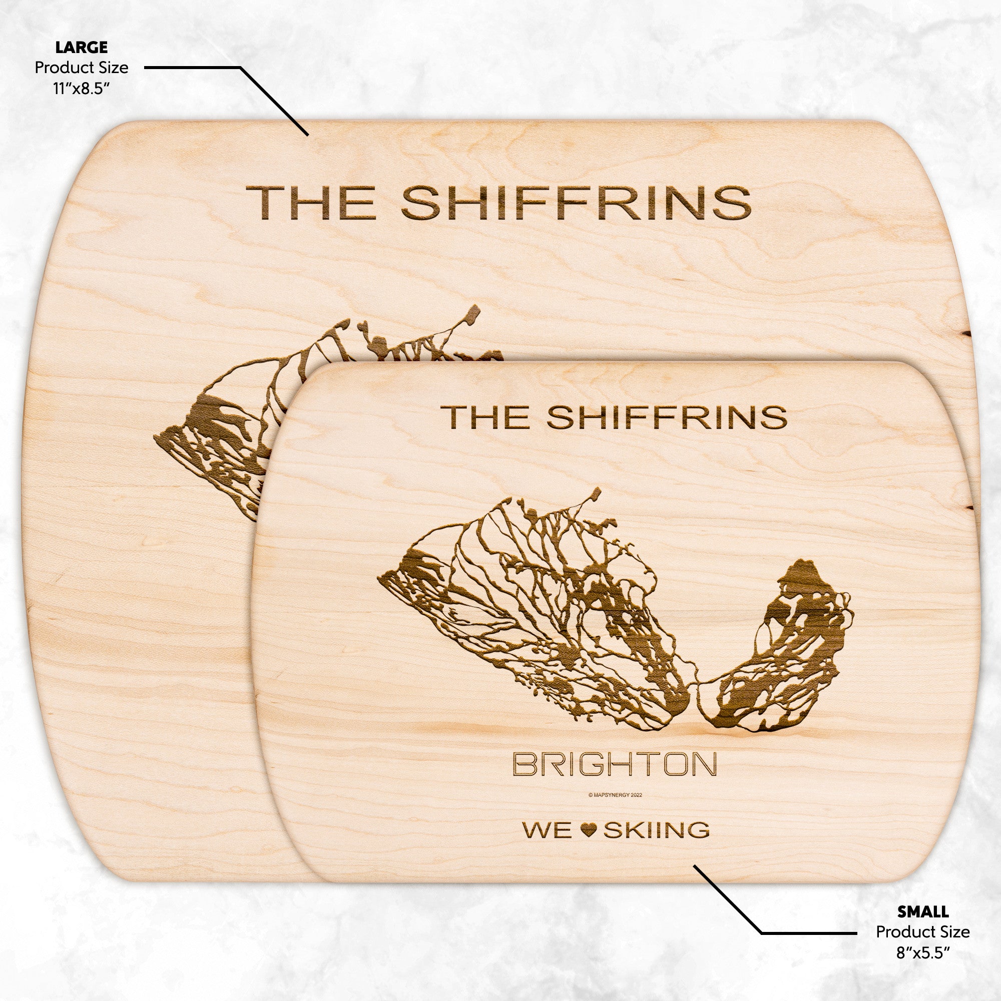 PERSONALIZED Brighton ,Utah SKI TRAIL MAP CUTTING BOARD