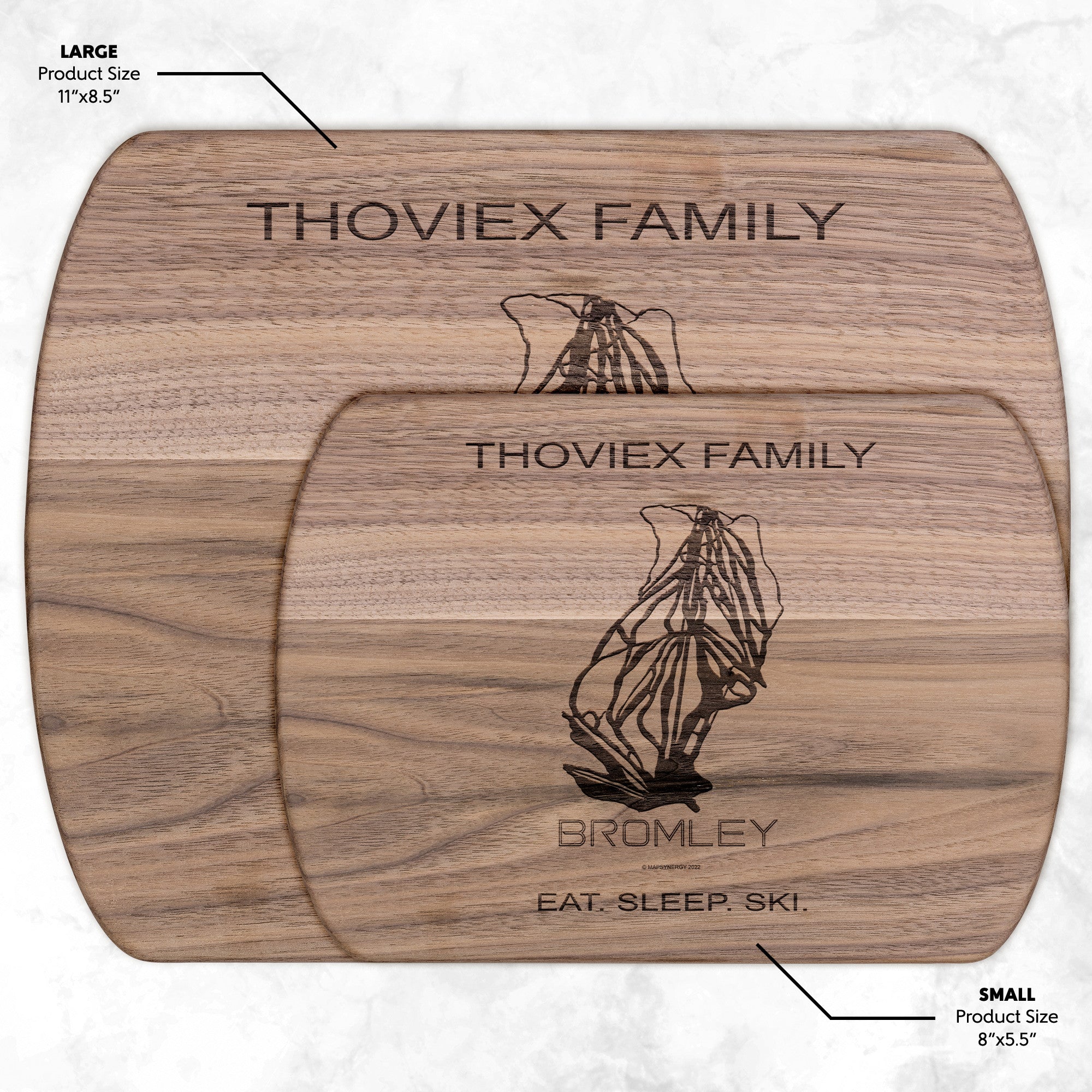 PERSONALIZED Bromley , Vermont  SKI TRAIL MAP CUTTING BOARD