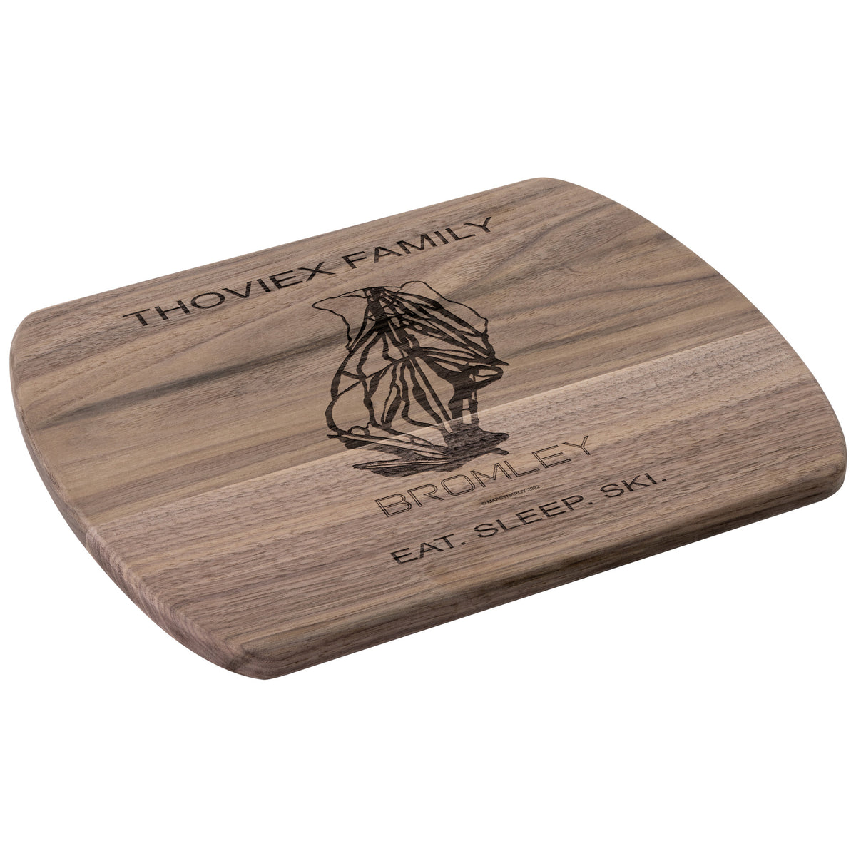 PERSONALIZED Bromley , Vermont  SKI TRAIL MAP CUTTING BOARD
