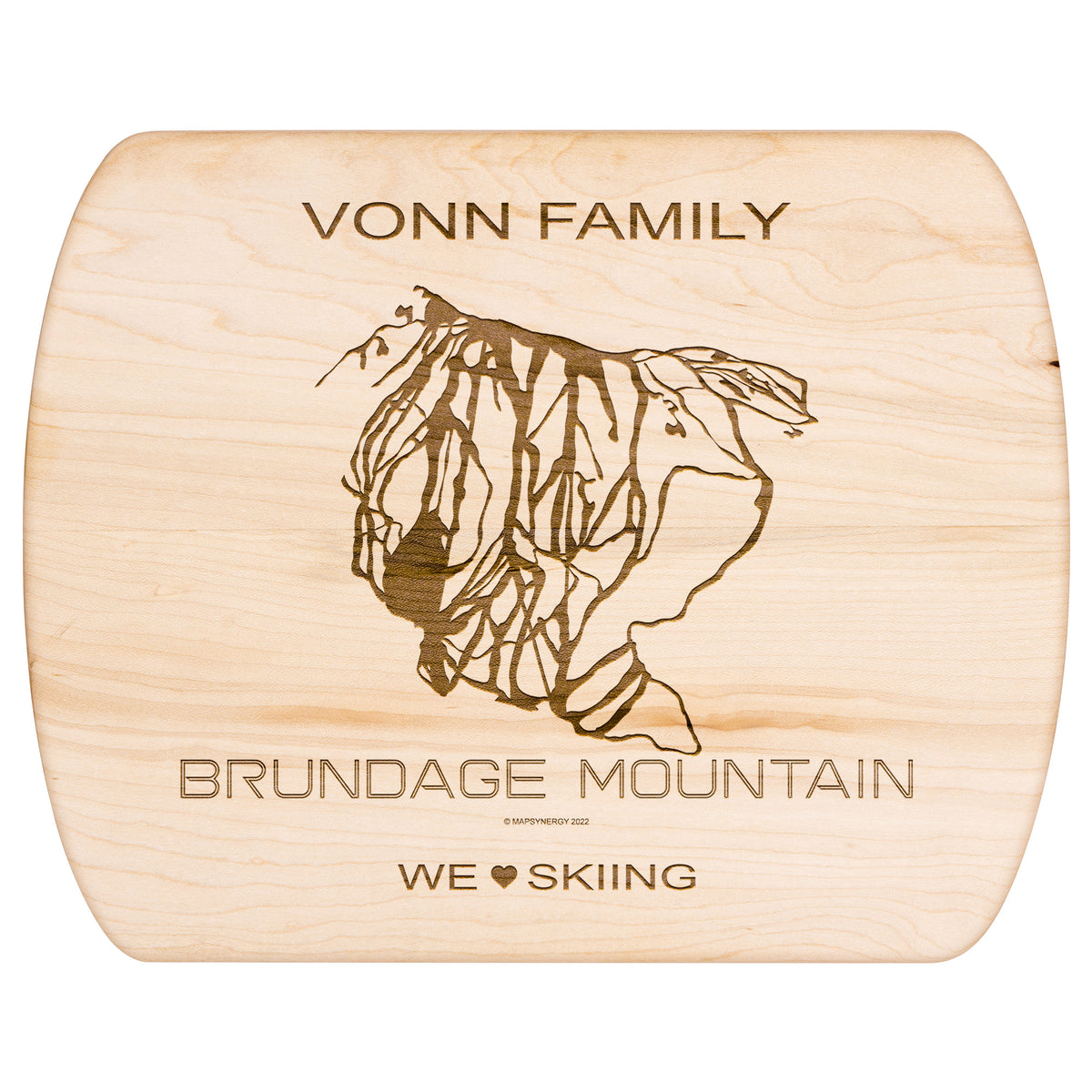 PERSONALIZED Brundage Mountain , Idaho SKI TRAIL MAP CUTTING BOARD