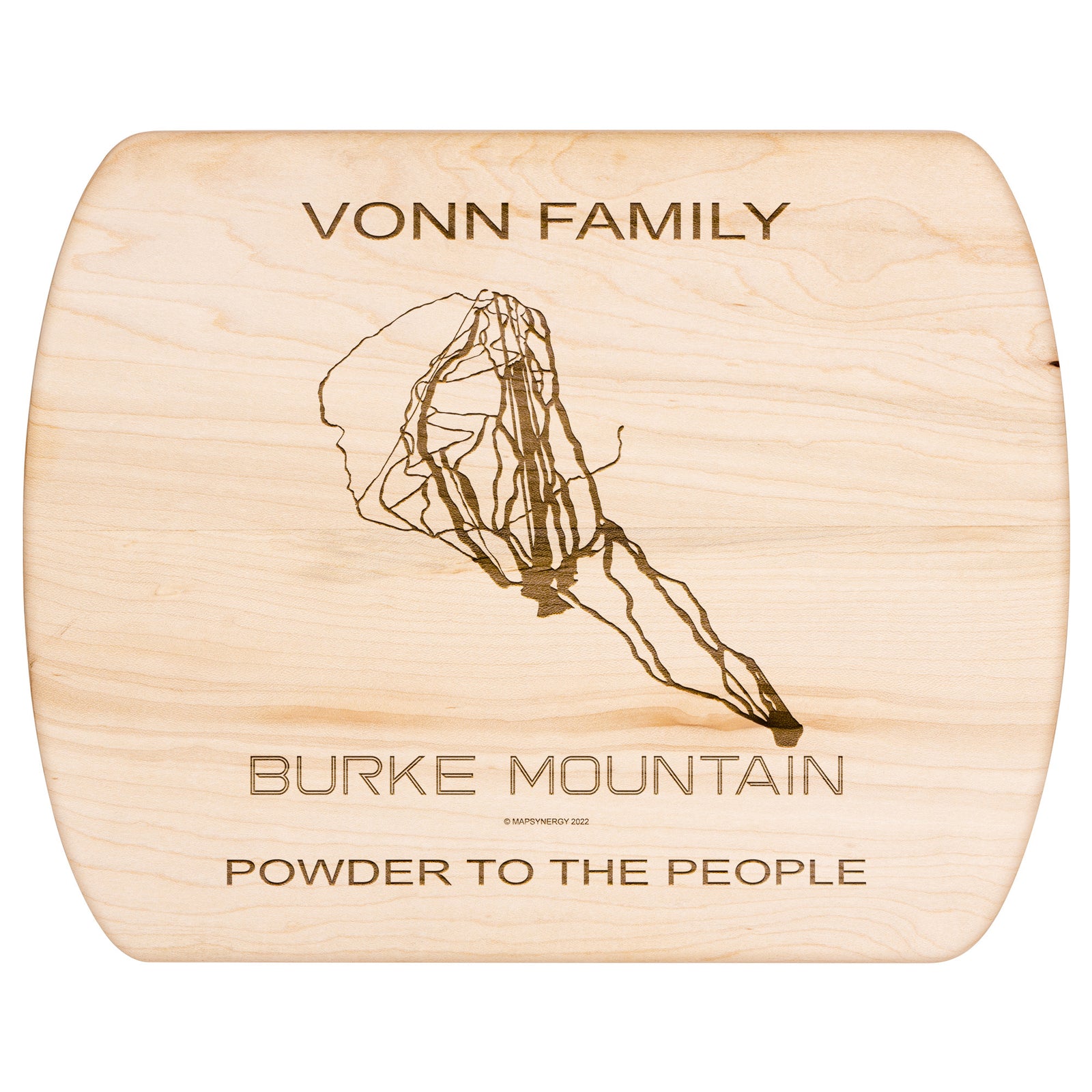 PERSONALIZED Burke Mountain, Vermont  SKI TRAIL MAP CUTTING BOARD