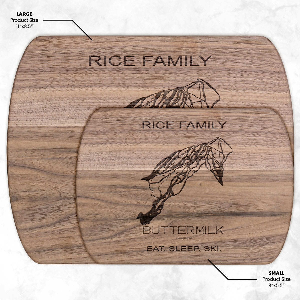 PERSONALIZED Buttermilk ,Colorado SKI TRAIL MAP CUTTING BOARD