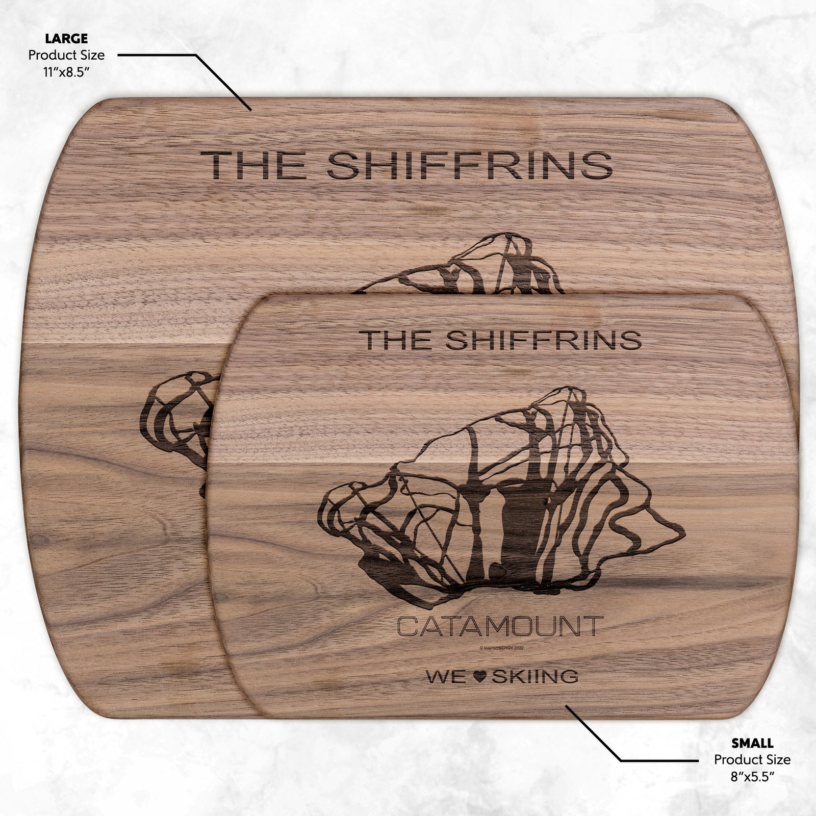 PERSONALIZED CATAMOUNT, NEW YORK SKI TRAIL MAP CUTTING BOARD