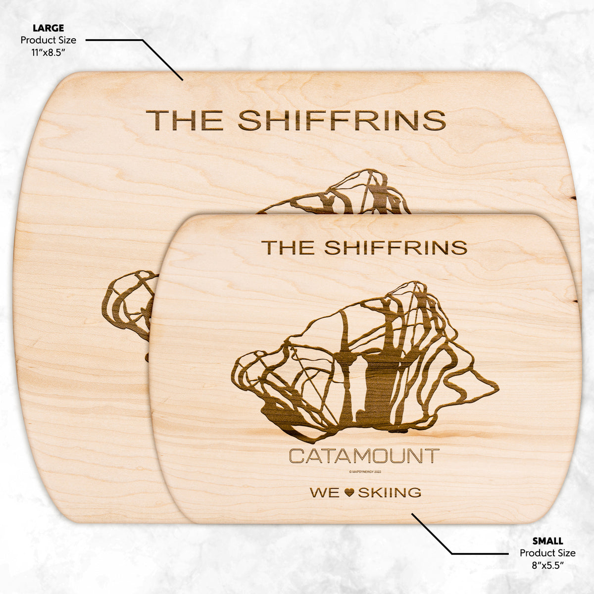 PERSONALIZED CATAMOUNT, NEW YORK SKI TRAIL MAP CUTTING BOARD