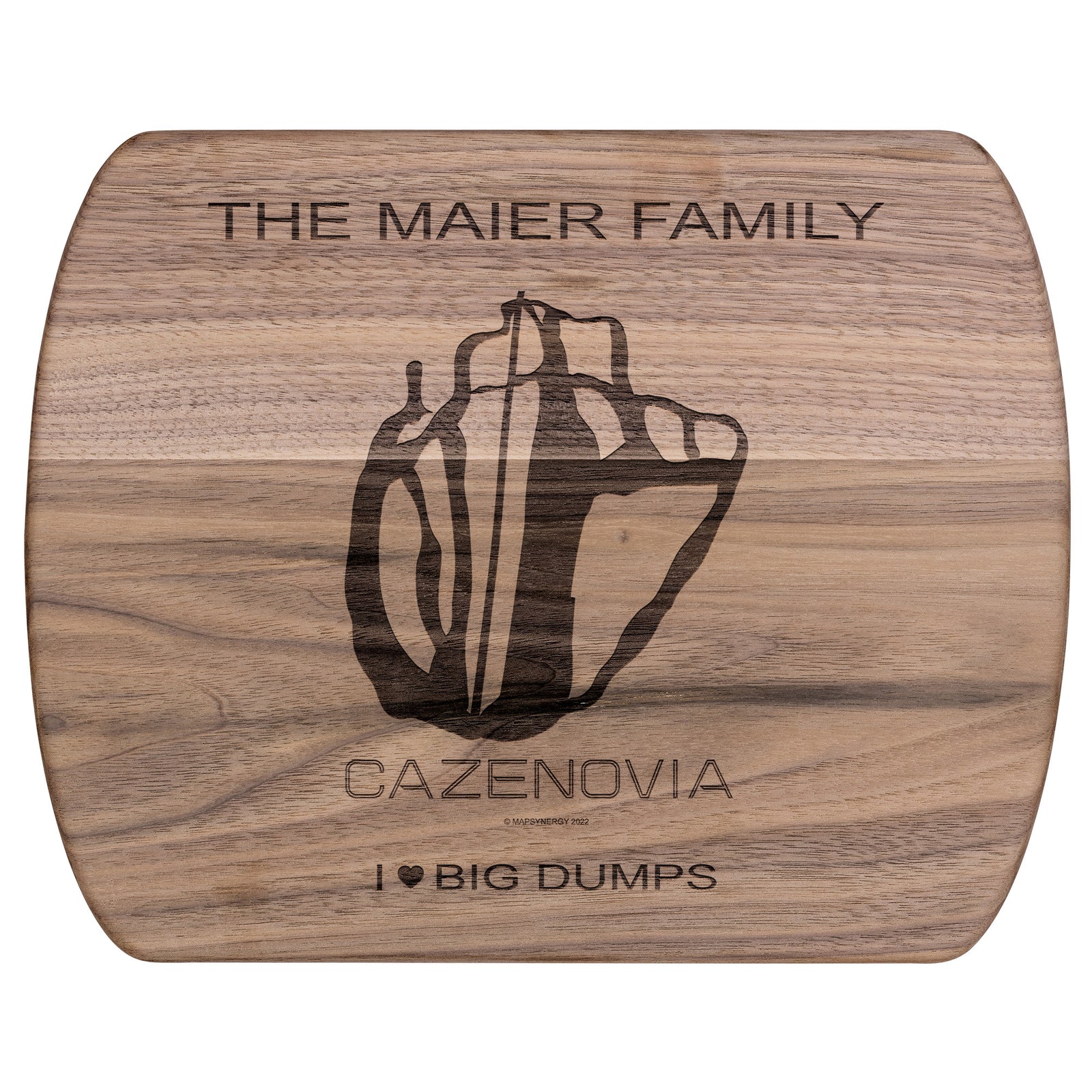 PERSONALIZED CAZENOVIA, NEW YORK SKI TRAIL MAP CUTTING BOARD