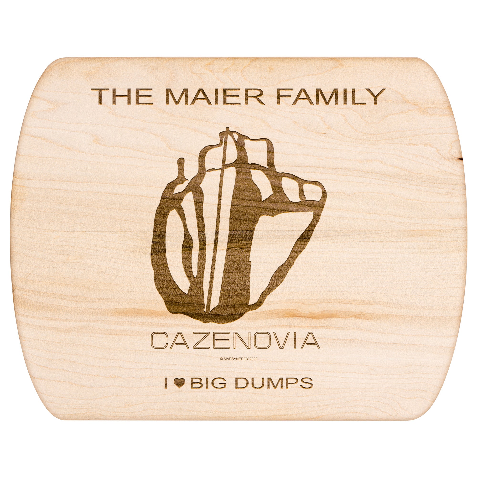 PERSONALIZED CAZENOVIA, NEW YORK SKI TRAIL MAP CUTTING BOARD