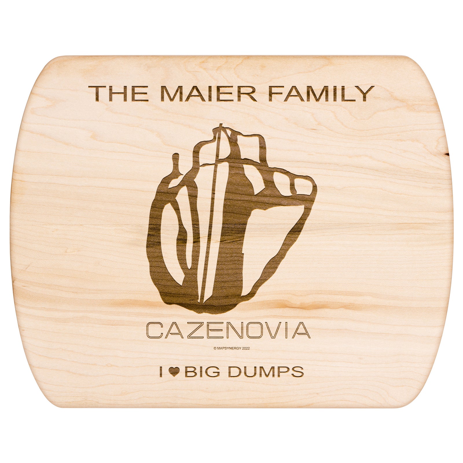 PERSONALIZED CAZENOVIA, NEW YORK SKI TRAIL MAP CUTTING BOARD