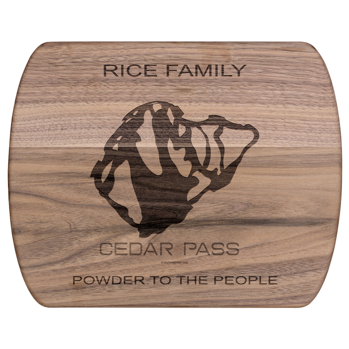 PERSONALIZED CEDAR PASS , CALIFORNIA SKI TRAIL MAP CUTTING BOARD