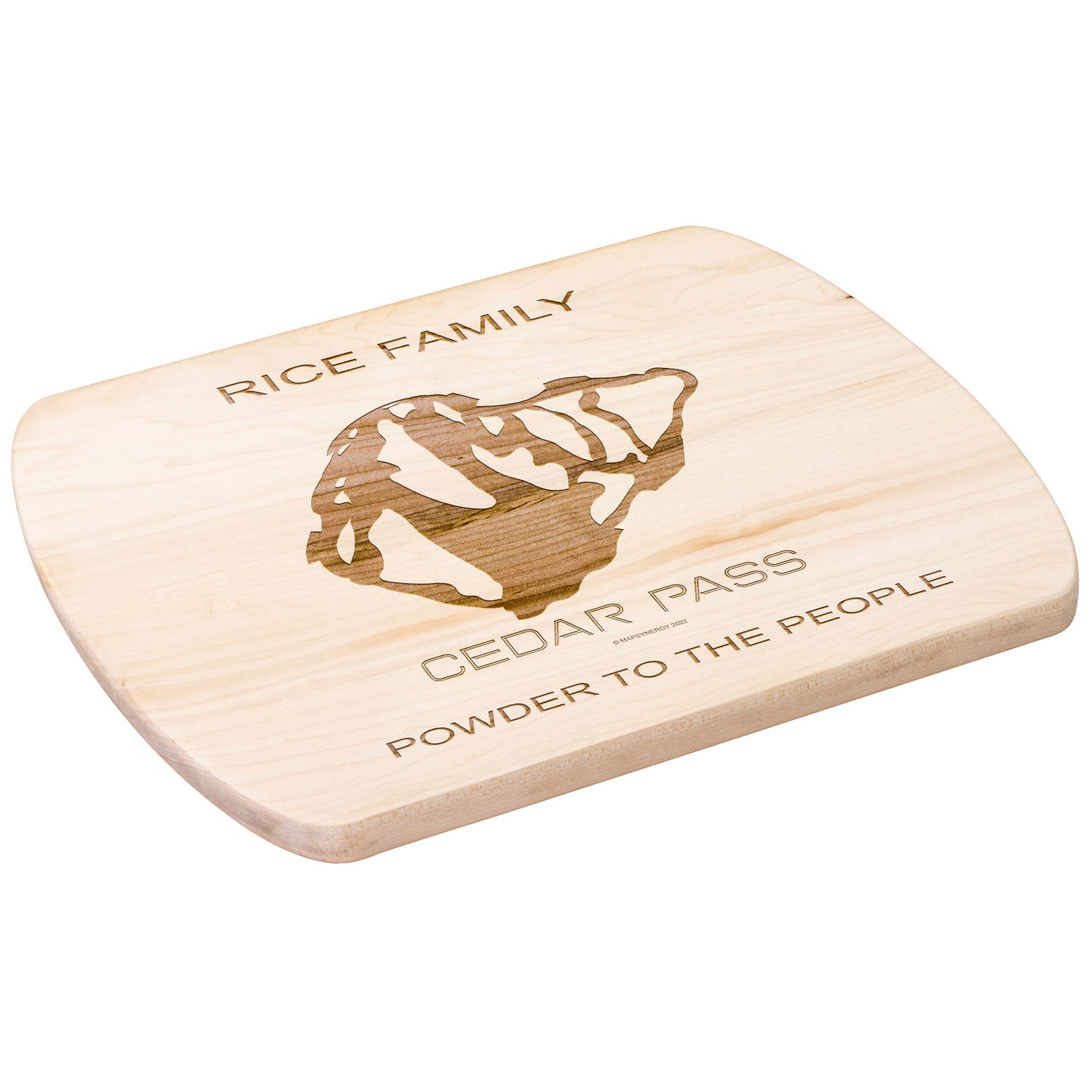 PERSONALIZED CEDAR PASS , CALIFORNIA SKI TRAIL MAP CUTTING BOARD