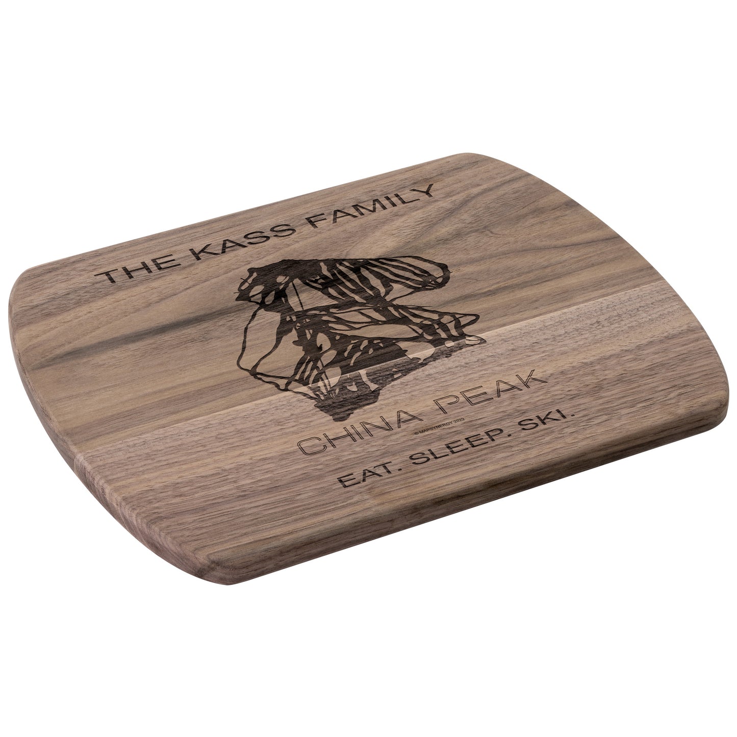 PERSONALIZED CHINA PEAK, CALIFORNIA SKI TRAIL MAP CUTTING BOARD