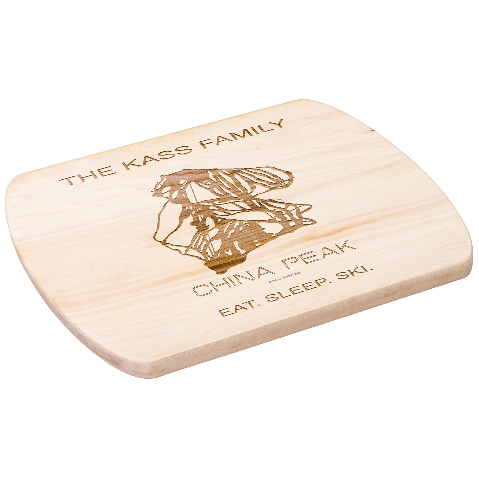 PERSONALIZED CHINA PEAK, CALIFORNIA SKI TRAIL MAP CUTTING BOARD