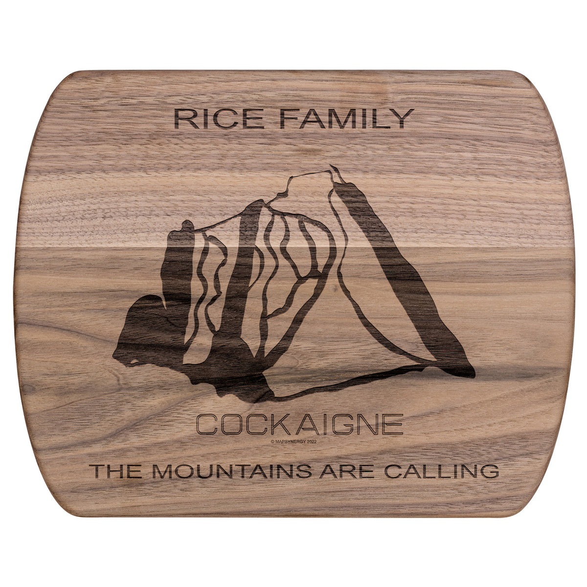 PERSONALIZED COCKAIGNE, NEW YORK SKI TRAIL MAP CUTTING BOARD
