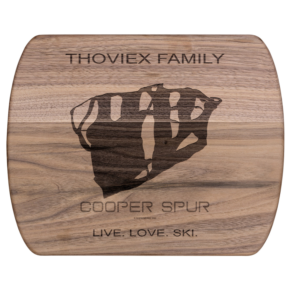 PERSONALIZED COOPER SPUR,OREGON SKI TRAIL MAP CUTTING BOARD