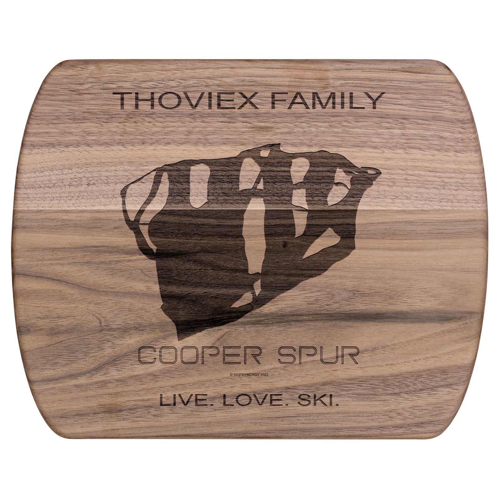 PERSONALIZED COOPER SPUR,OREGON SKI TRAIL MAP CUTTING BOARD