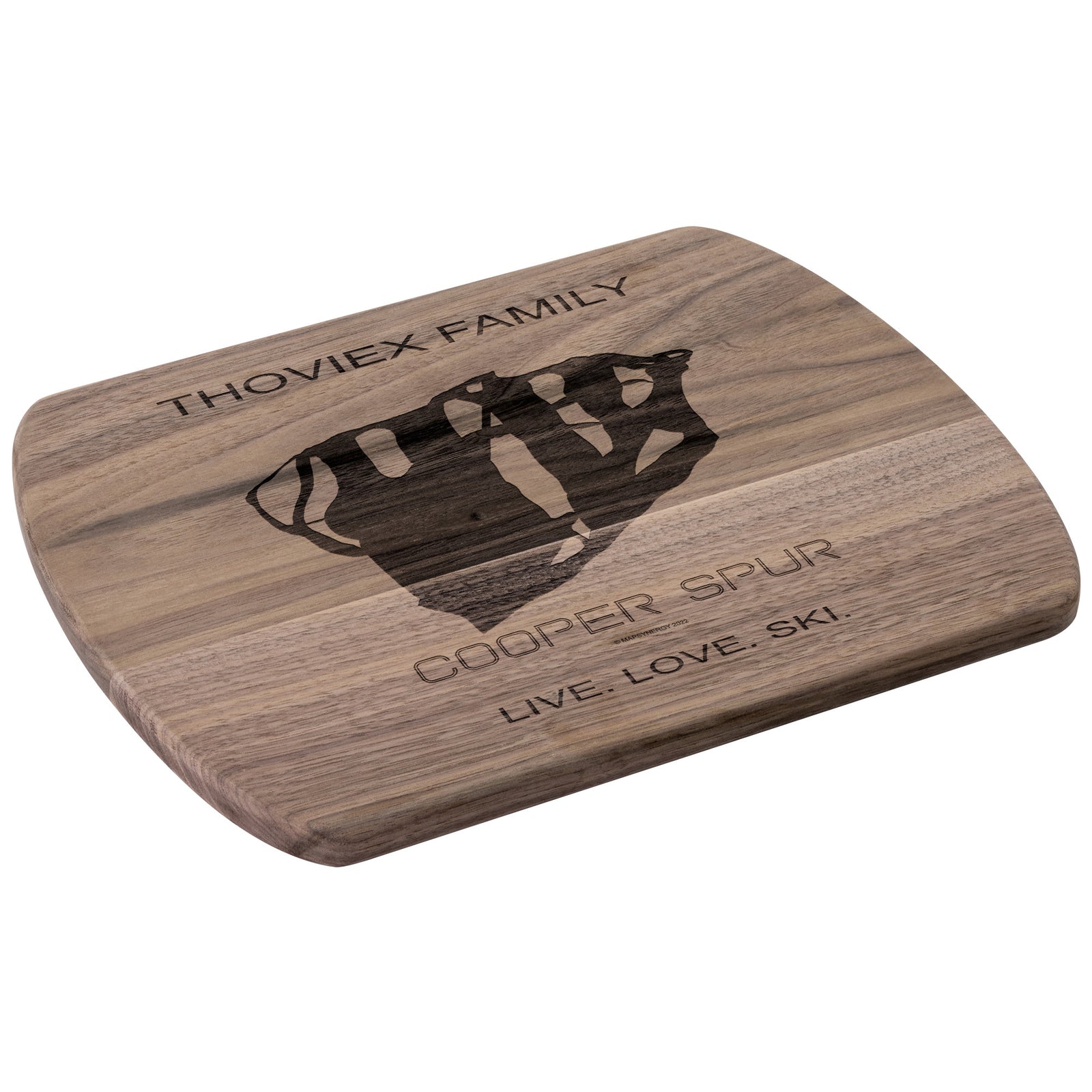 PERSONALIZED COOPER SPUR,OREGON SKI TRAIL MAP CUTTING BOARD