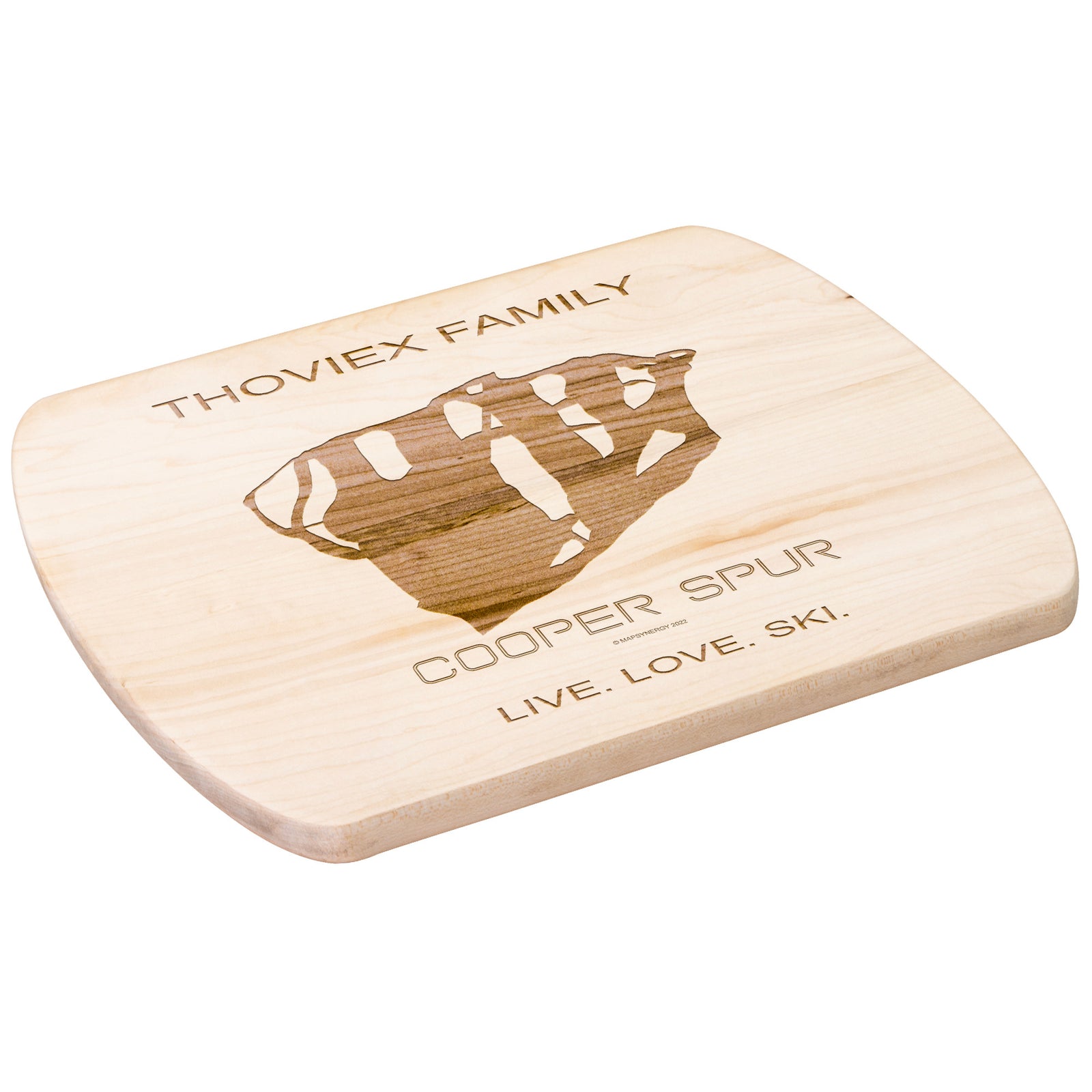 PERSONALIZED COOPER SPUR,OREGON SKI TRAIL MAP CUTTING BOARD