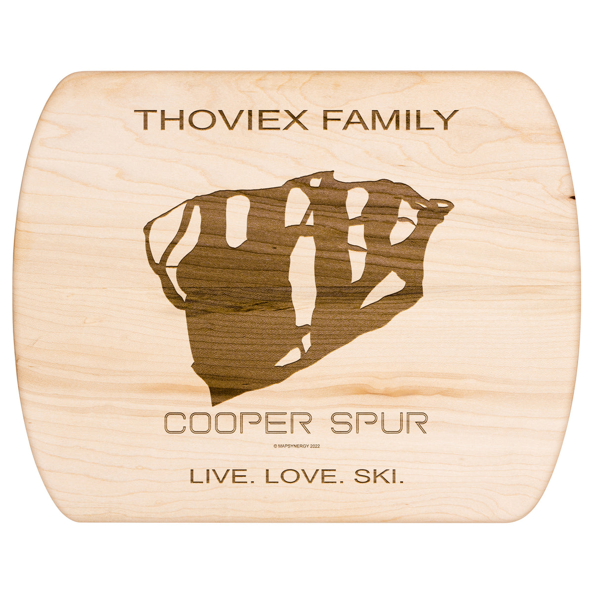 PERSONALIZED COOPER SPUR,OREGON SKI TRAIL MAP CUTTING BOARD