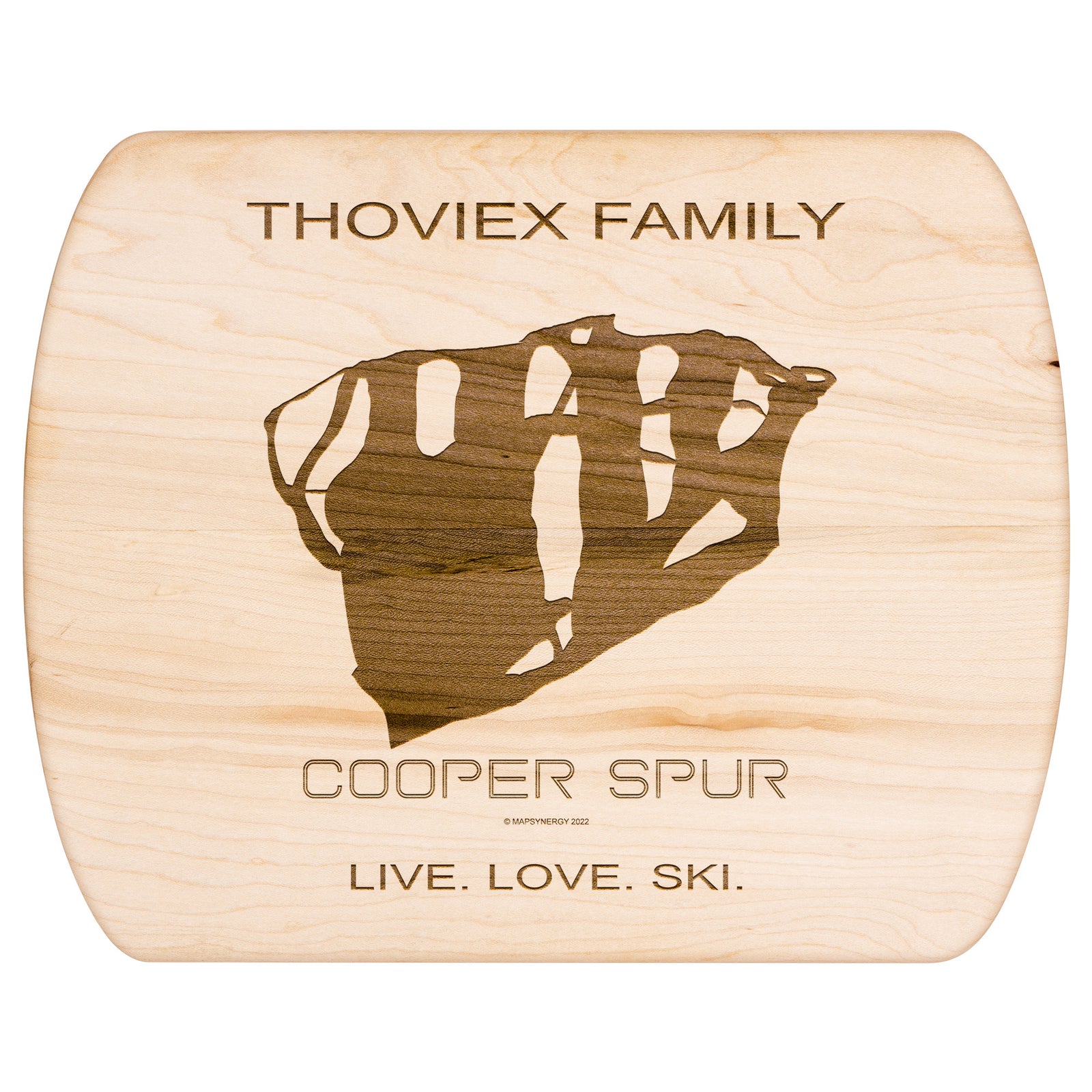 PERSONALIZED COOPER SPUR,OREGON SKI TRAIL MAP CUTTING BOARD