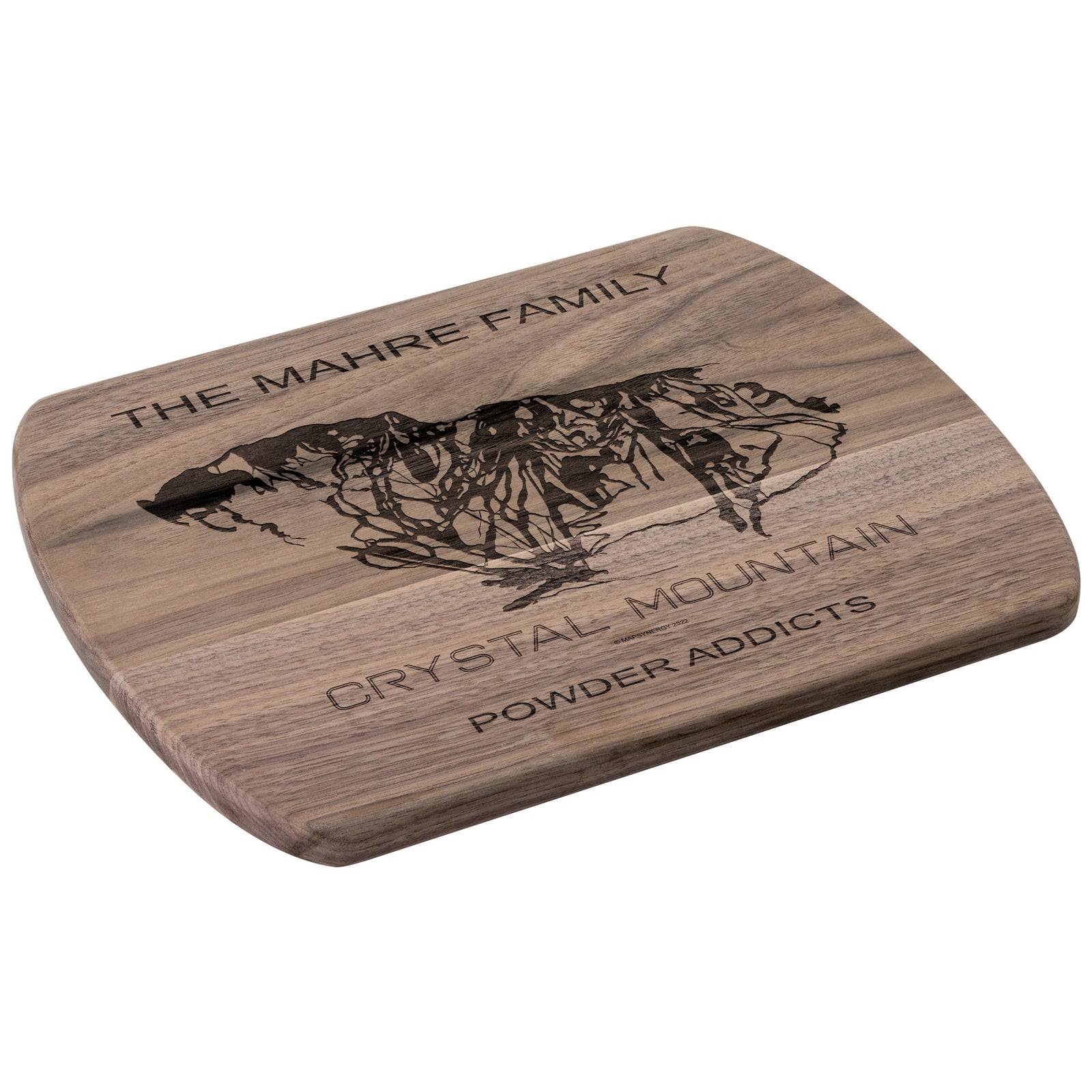 PERSONALIZED CRYSTAL MOUNTAIN, WASHINGTON SKI TRAIL MAP CUTTING BOARD