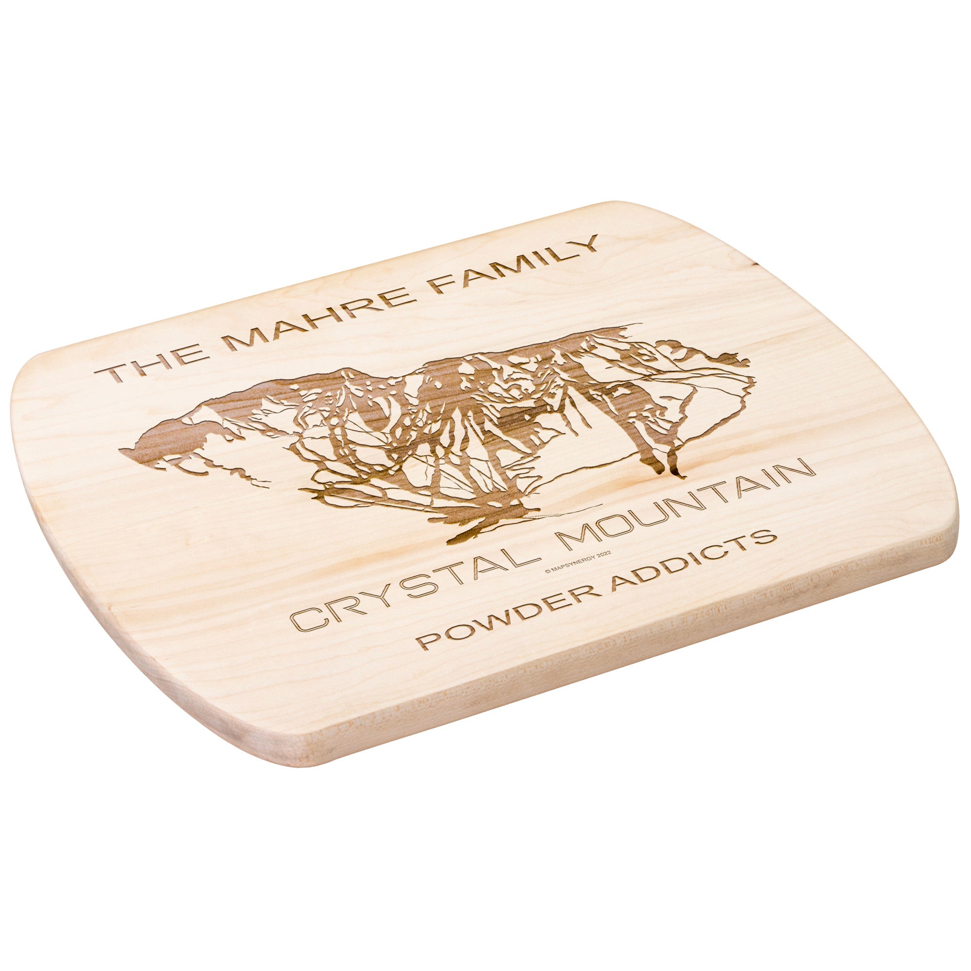 PERSONALIZED CRYSTAL MOUNTAIN, WASHINGTON SKI TRAIL MAP CUTTING BOARD