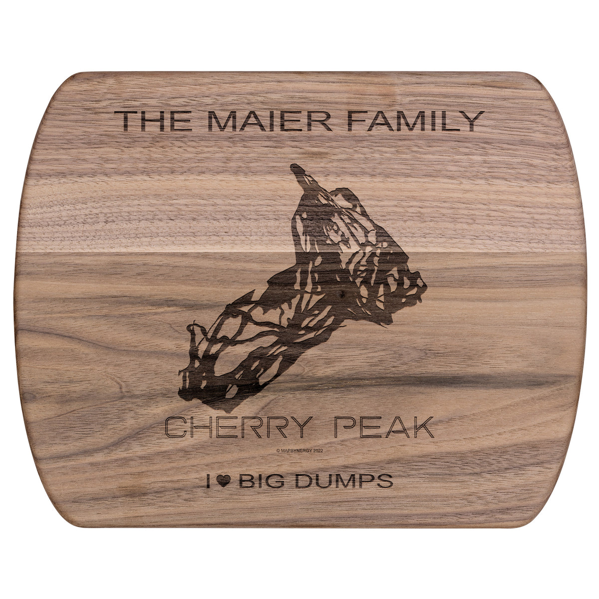 PERSONALIZED Cherry Peak,Utah SKI TRAIL MAP CUTTING BOARD