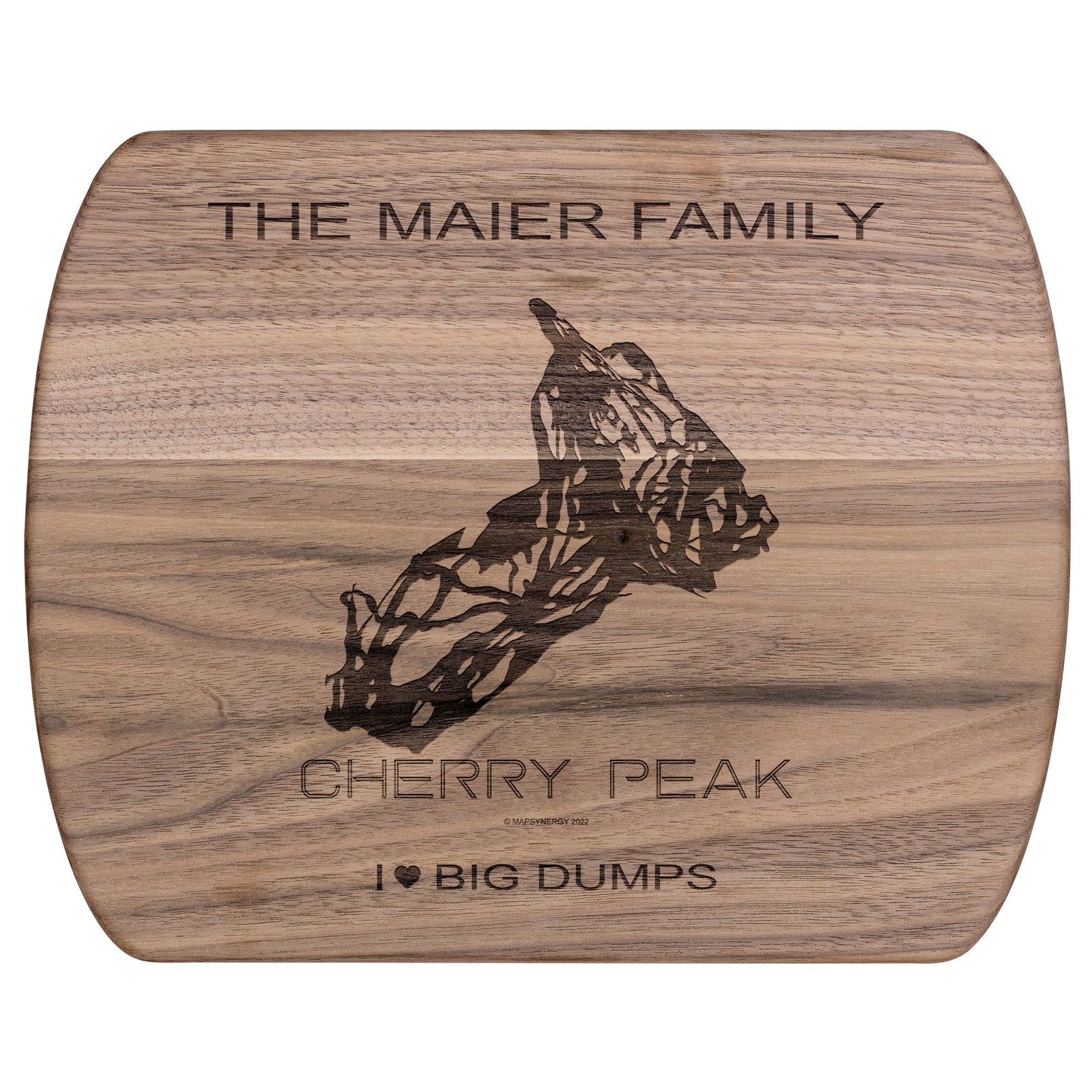 PERSONALIZED Cherry Peak,Utah SKI TRAIL MAP CUTTING BOARD