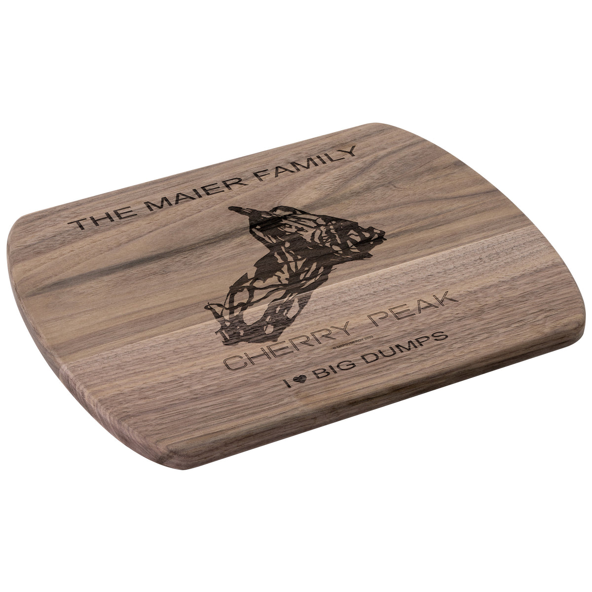 PERSONALIZED Cherry Peak,Utah SKI TRAIL MAP CUTTING BOARD