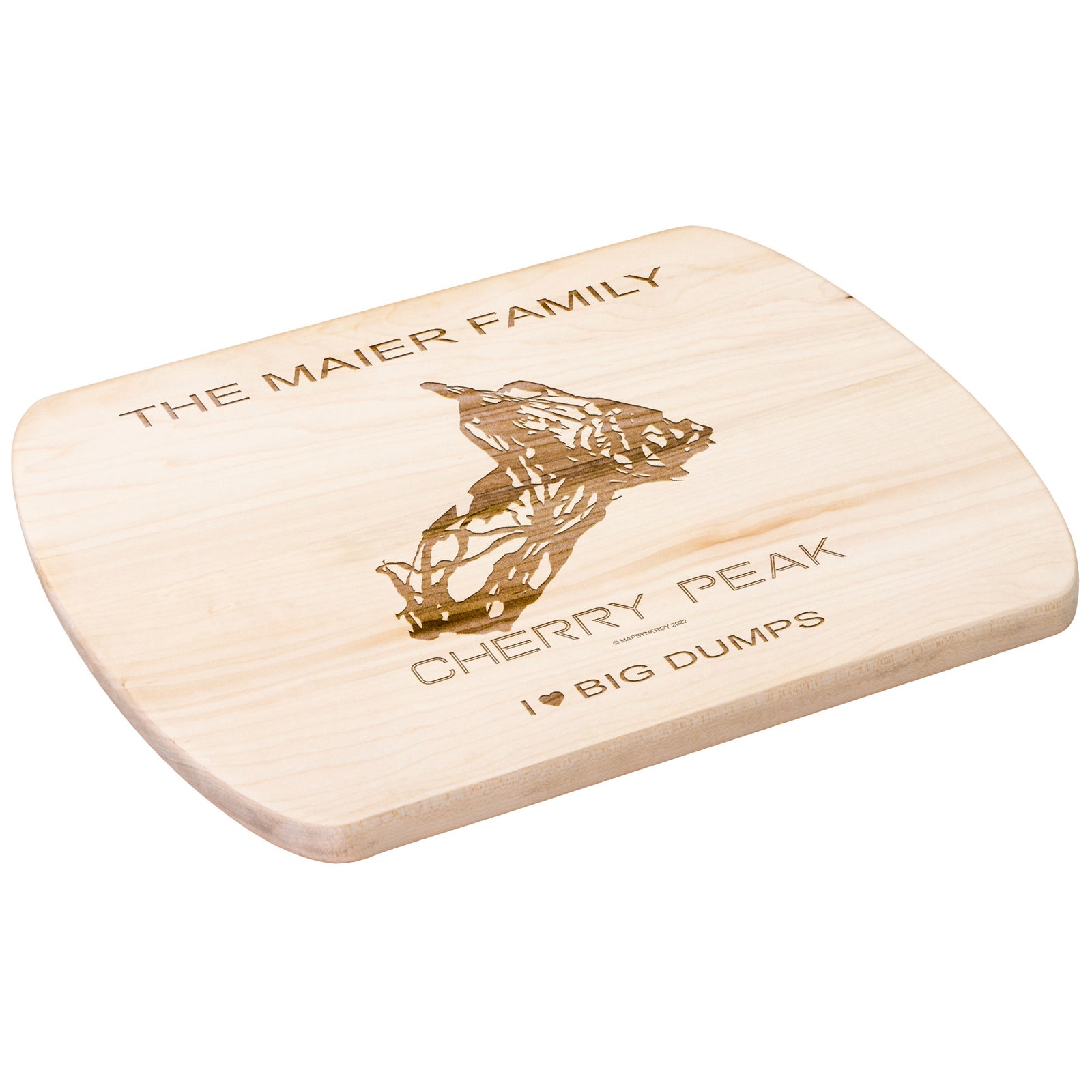 PERSONALIZED Cherry Peak,Utah SKI TRAIL MAP CUTTING BOARD