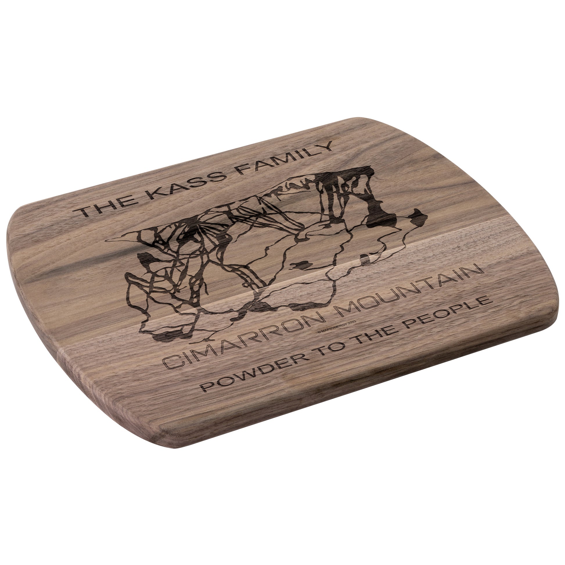PERSONALIZED Cimarron Mountain ,Colorado SKI TRAIL MAP CUTTING BOARD - Powderaddicts