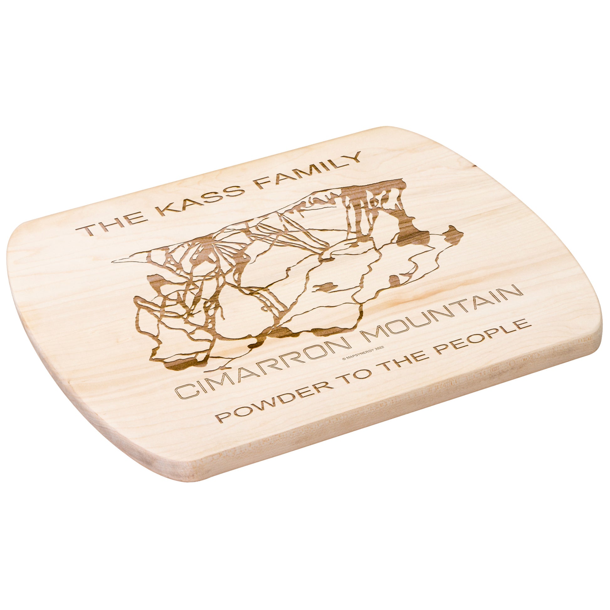 PERSONALIZED Cimarron Mountain ,Colorado SKI TRAIL MAP CUTTING BOARD - Powderaddicts