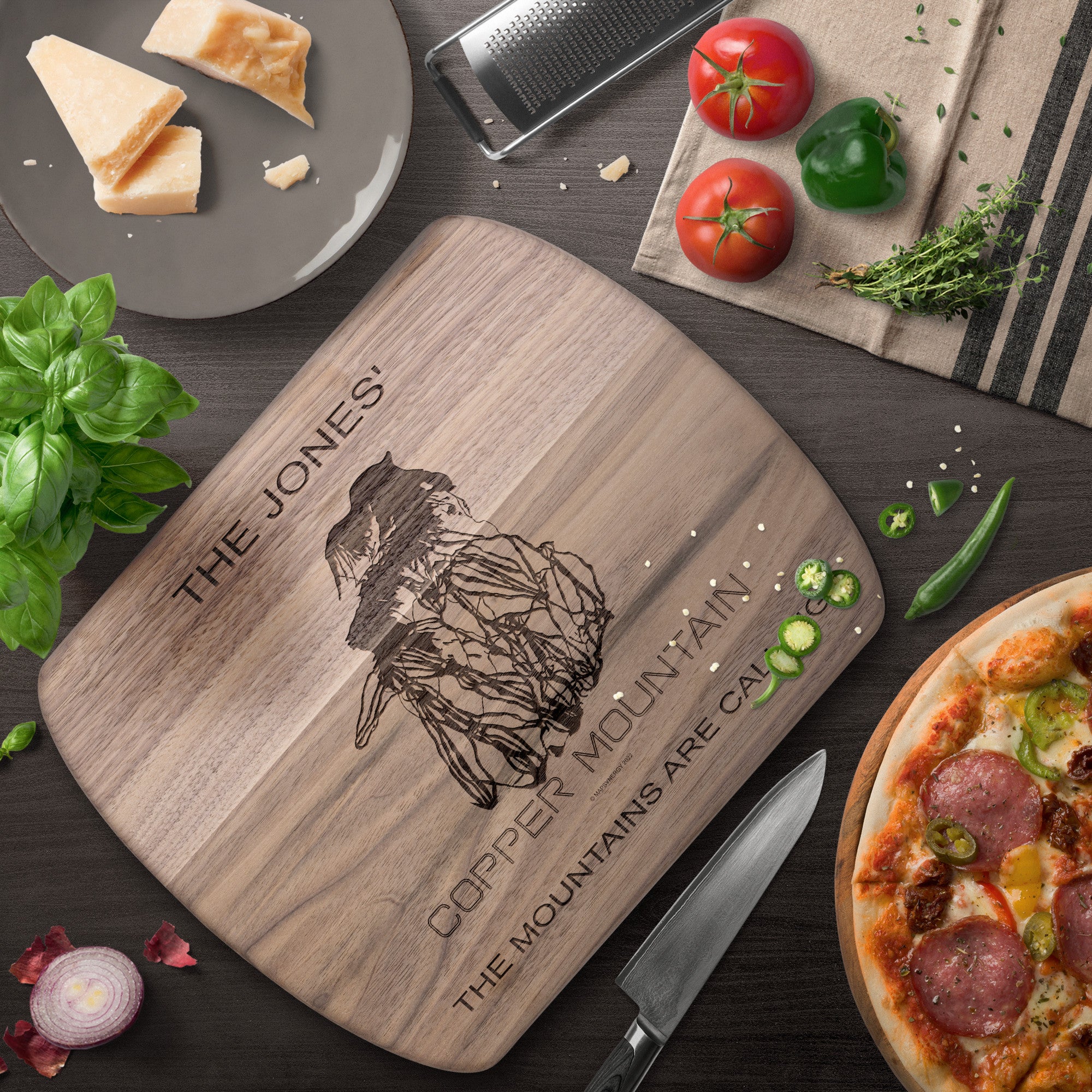 PERSONALIZED Copper Mountain ,Colorado SKI TRAIL MAP CUTTING BOARD