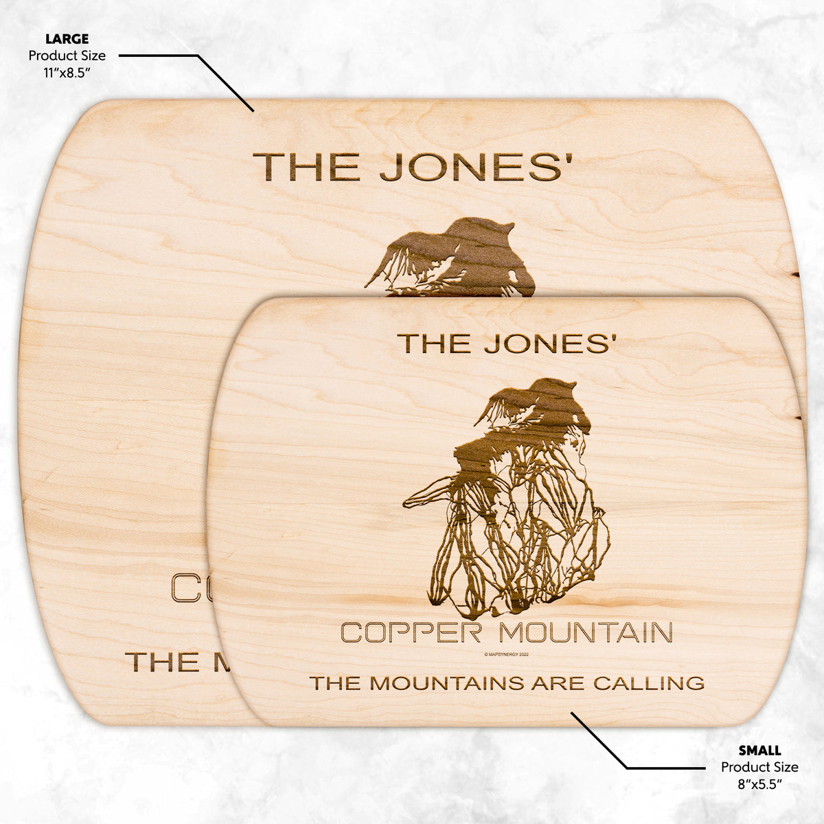 PERSONALIZED Copper Mountain ,Colorado SKI TRAIL MAP CUTTING BOARD