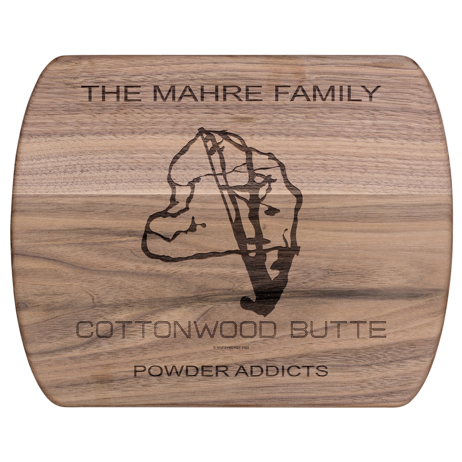 PERSONALIZED Cottonwood Butte , Idaho SKI TRAIL MAP CUTTING BOARD