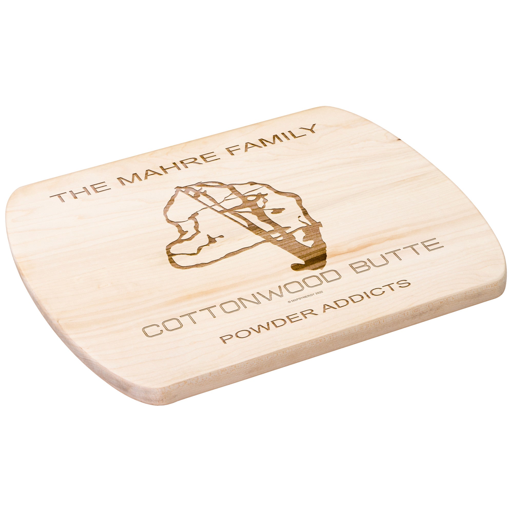 PERSONALIZED Cottonwood Butte , Idaho SKI TRAIL MAP CUTTING BOARD