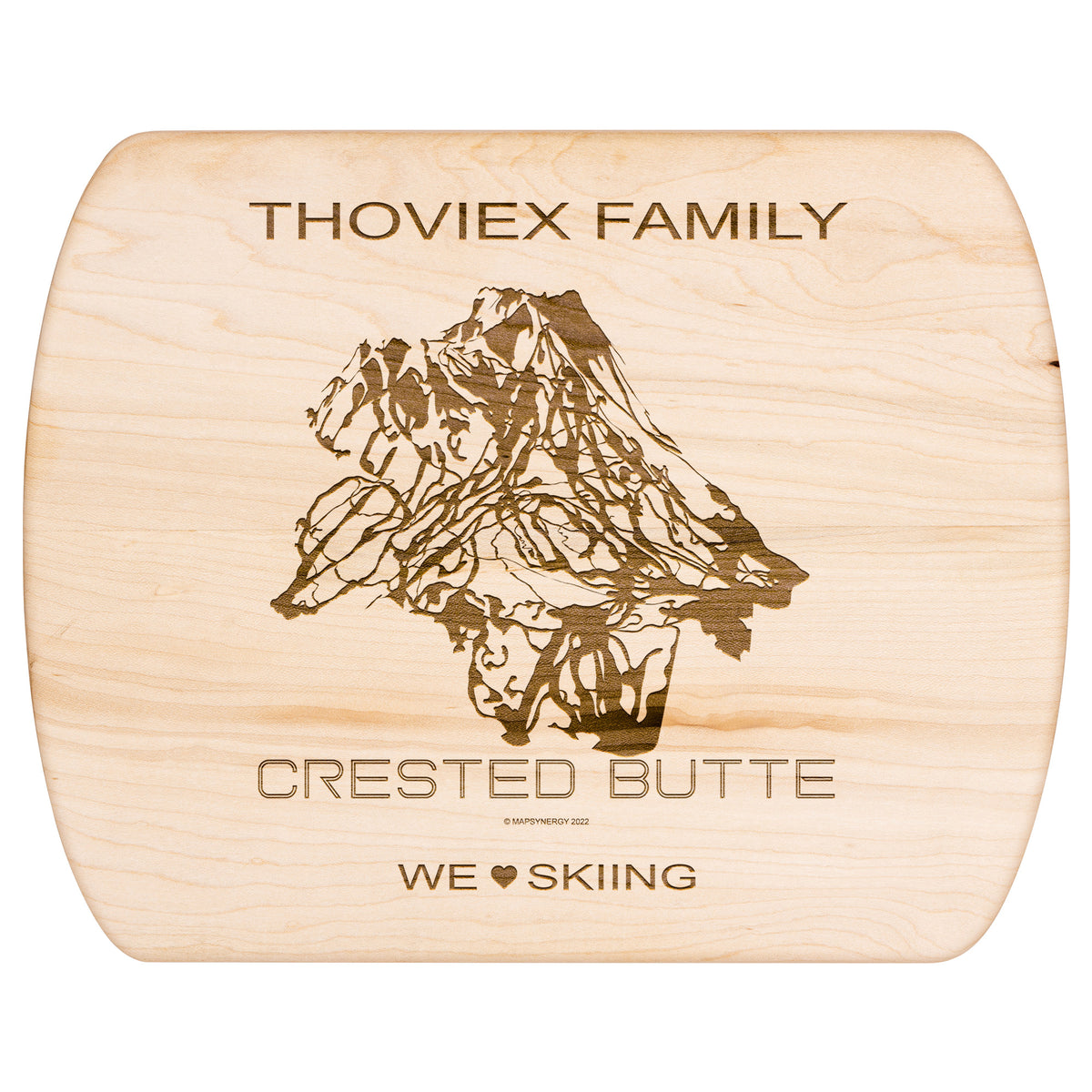 PERSONALIZED Crested Butte ,Colorado SKI TRAIL MAP CUTTING BOARD