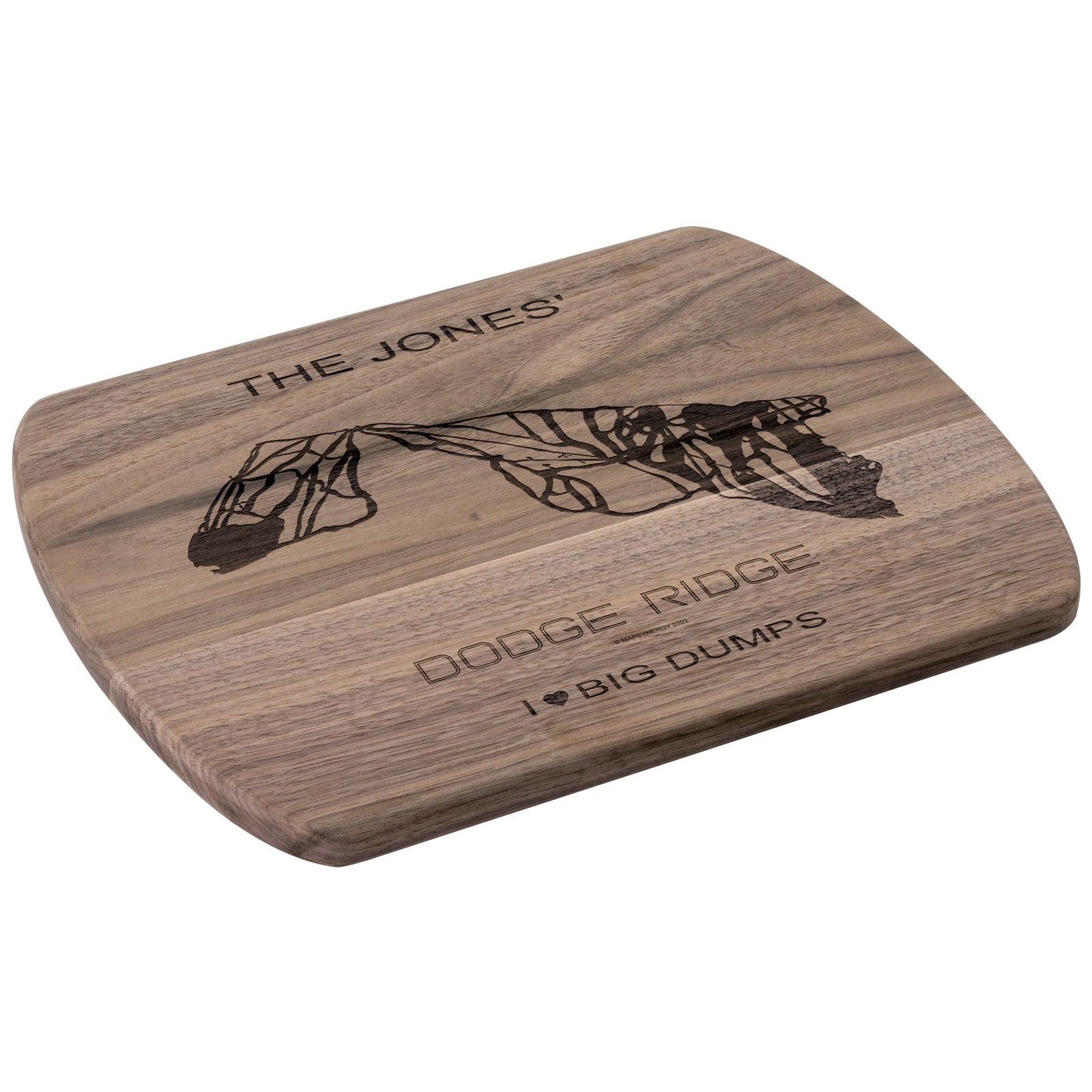 PERSONALIZED DODGE RIDGE, CALIFORNIA SKI TRAIL MAP CUTTING BOARD