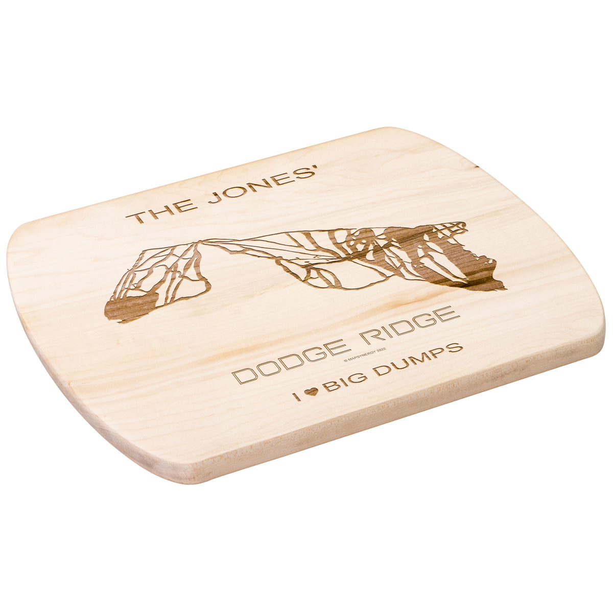 PERSONALIZED DODGE RIDGE, CALIFORNIA SKI TRAIL MAP CUTTING BOARD