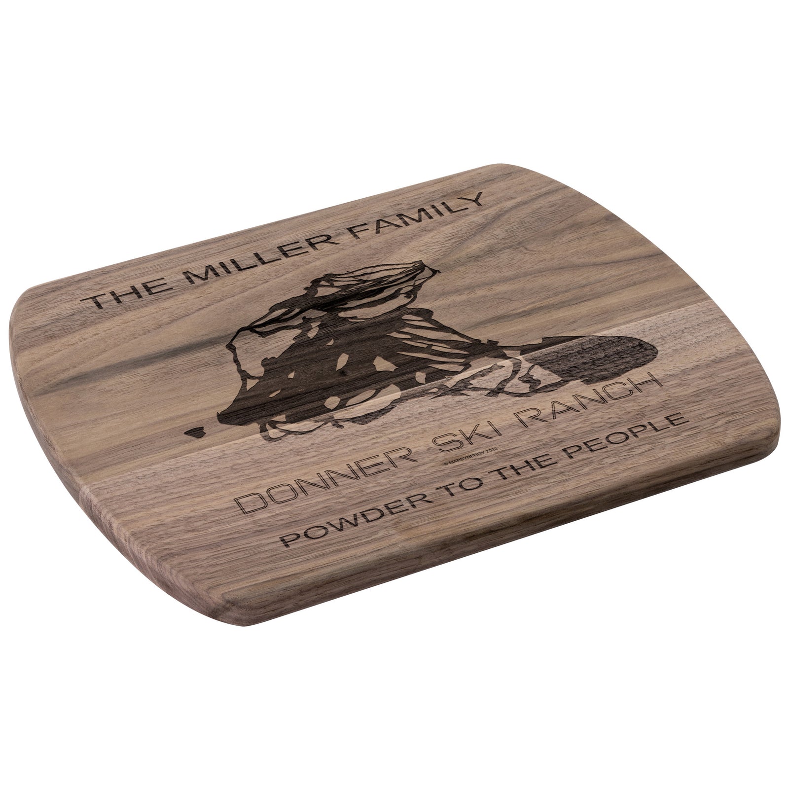 PERSONALIZED DONNER SKI RANCH , CALIFORNIA SKI TRAIL MAP CUTTING BOARD