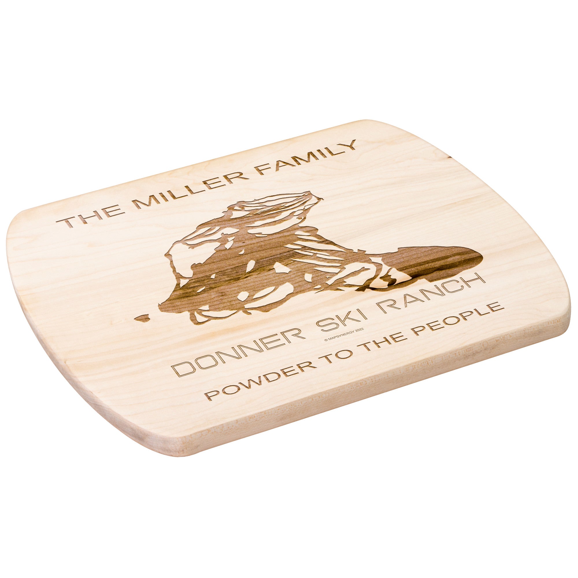 PERSONALIZED DONNER SKI RANCH , CALIFORNIA SKI TRAIL MAP CUTTING BOARD