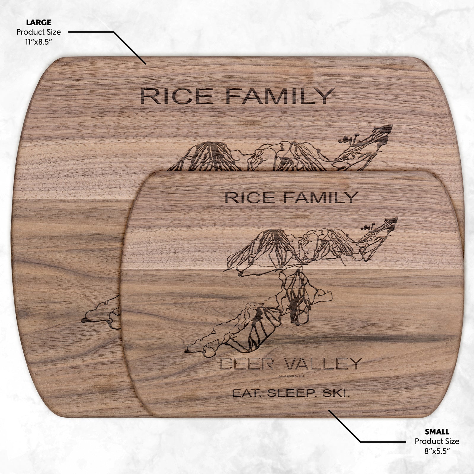 PERSONALIZED Deer Valley ,Utah SKI TRAIL MAP CUTTING BOARD