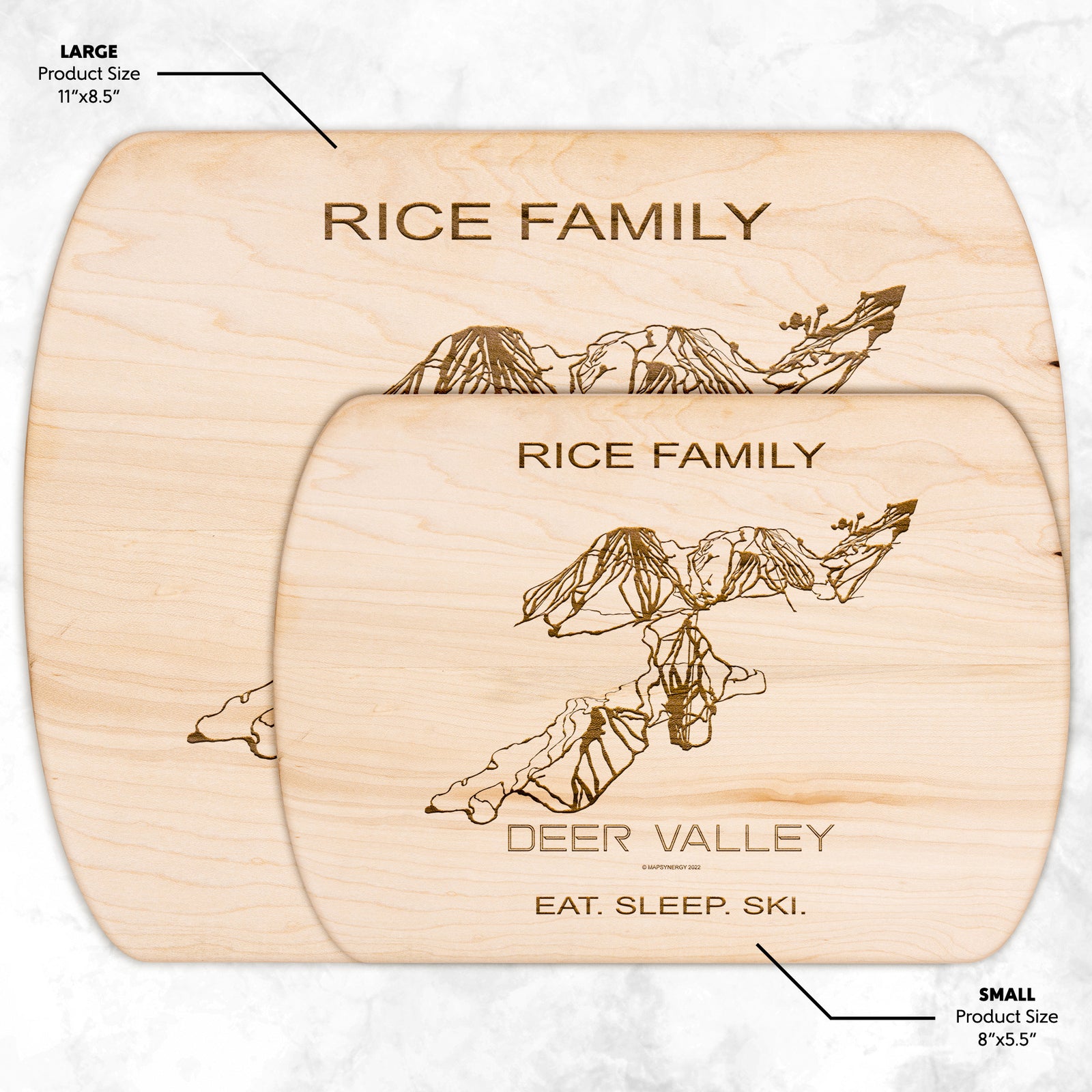 PERSONALIZED Deer Valley ,Utah SKI TRAIL MAP CUTTING BOARD