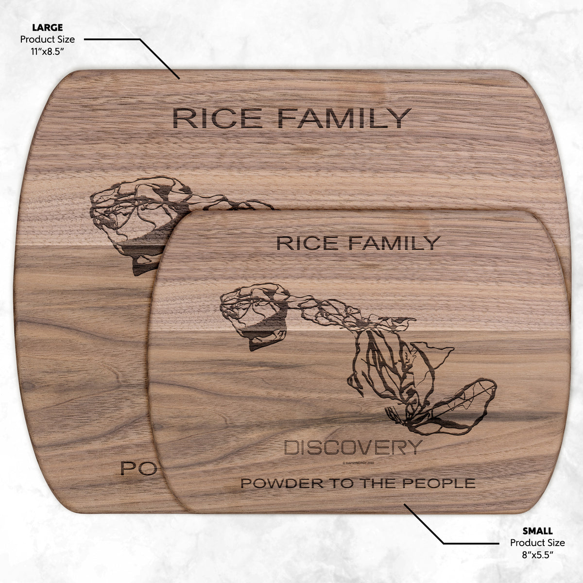 PERSONALIZED Discovery , Montana SKI TRAIL MAP CUTTING BOARD