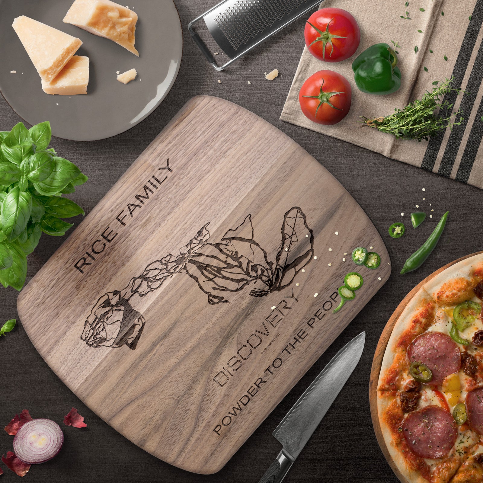 PERSONALIZED Discovery , Montana SKI TRAIL MAP CUTTING BOARD