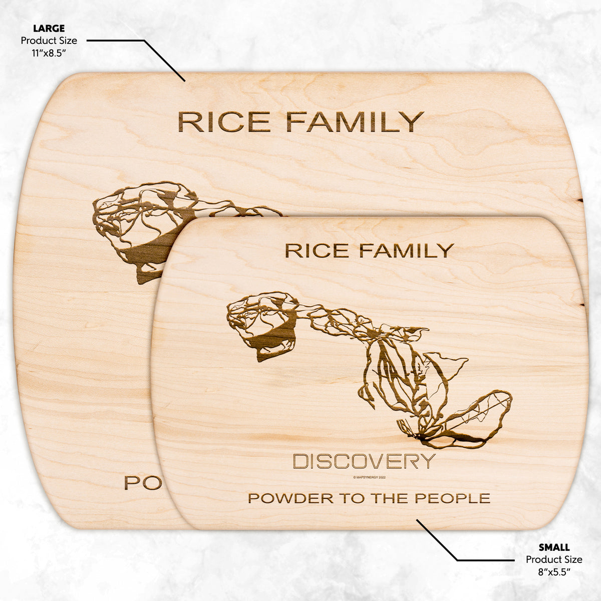 PERSONALIZED Discovery , Montana SKI TRAIL MAP CUTTING BOARD