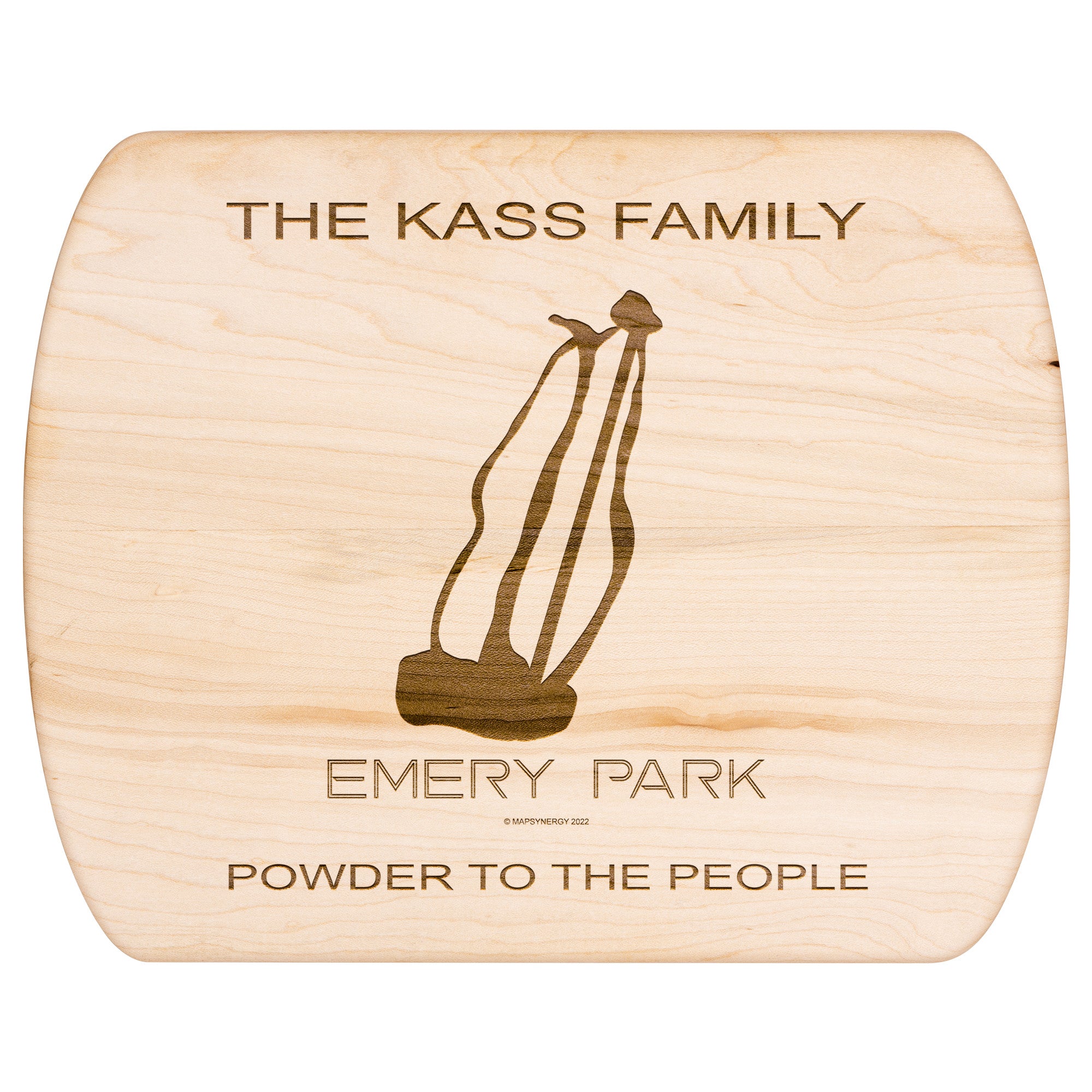 PERSONALIZED EMERY PARK, NEW YORK SKI TRAIL MAP CUTTING BOARD